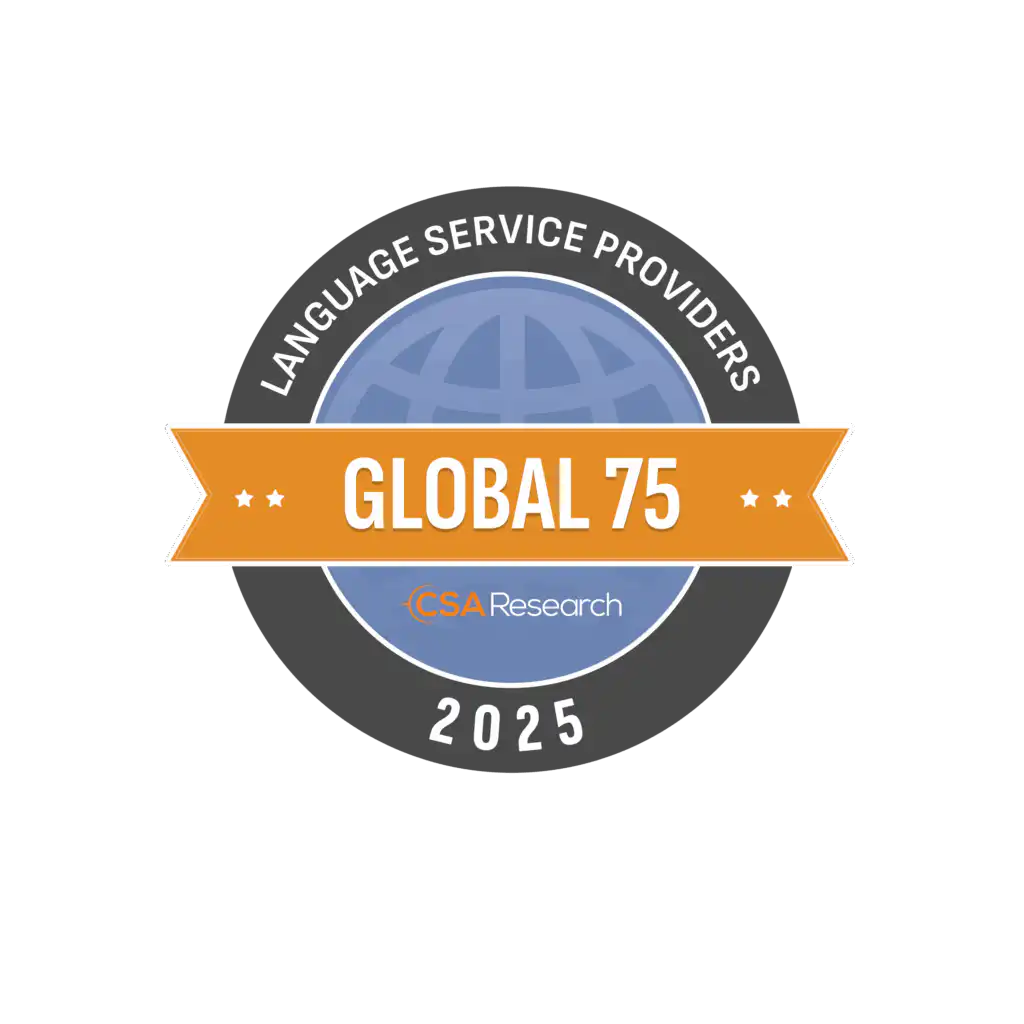 Global Lingo CSA Research Global 75 Top Language Service Provider Award