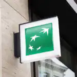 BNP Paribas logo on a sign