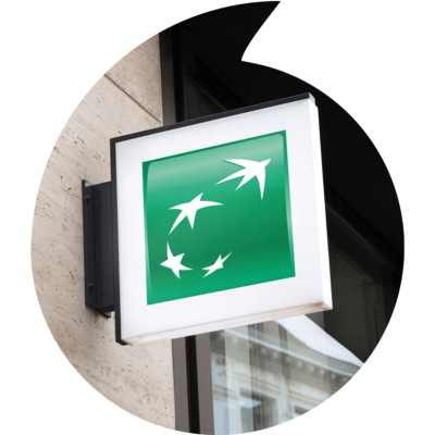BNP Paribas logo on a sign