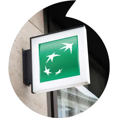 BNP Paribas logo on a sign