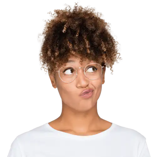 Person smiling and thinking